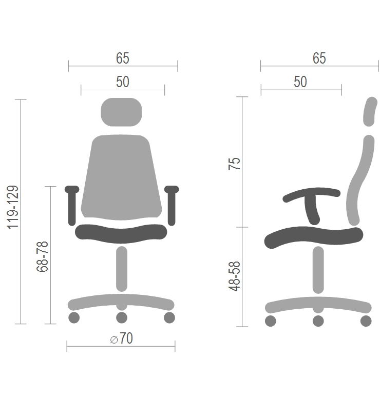 Кресло офисное АКЛАС Сити CH ANF с подголовником Серый (00009885) - фото 14 Кресло офисное АКЛАС Сити CH ANF с подголовником Серый (00009885) - фото 14