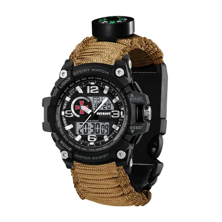 Наручные часы Patriot 012BKSU ВСУ Черные Паракордовый ремешок с коробкой Khaki