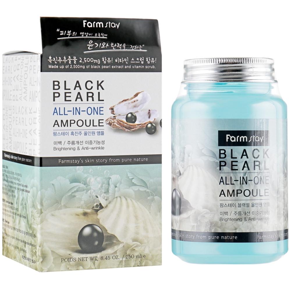Сыворотка для лица Farmstay Black Pearl All In One Ampoule с черным жемчугом 250 мл (8809469772860)