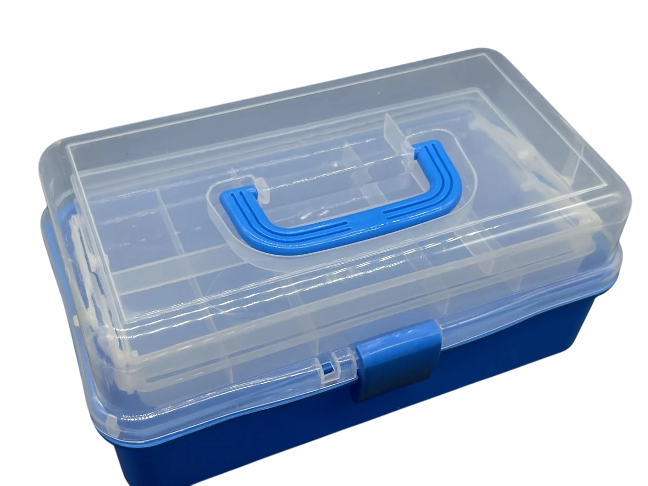 Органайзер со съемными отделениями с крышкой 32х19х14,5 см Синий (BOX-12-1)
