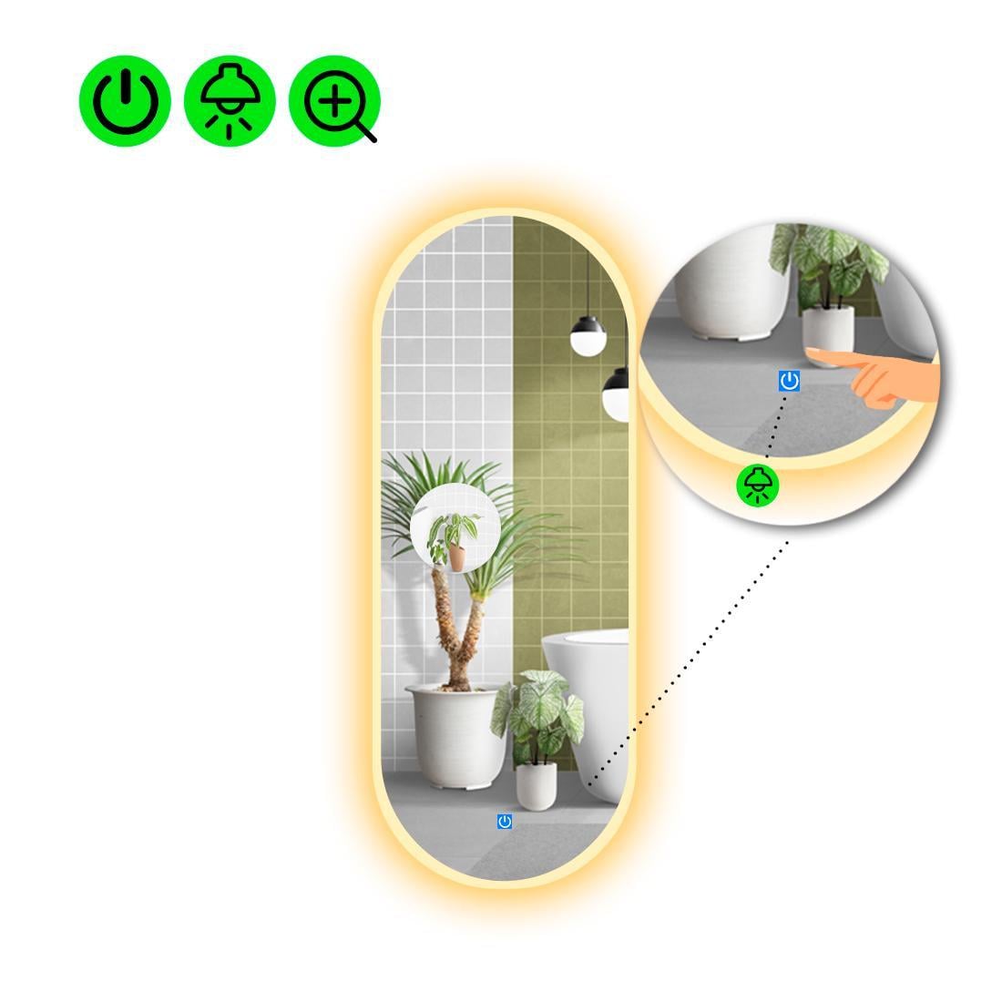 Зеркало с LED подсветкой Portale 3 120x50 см (8738532)