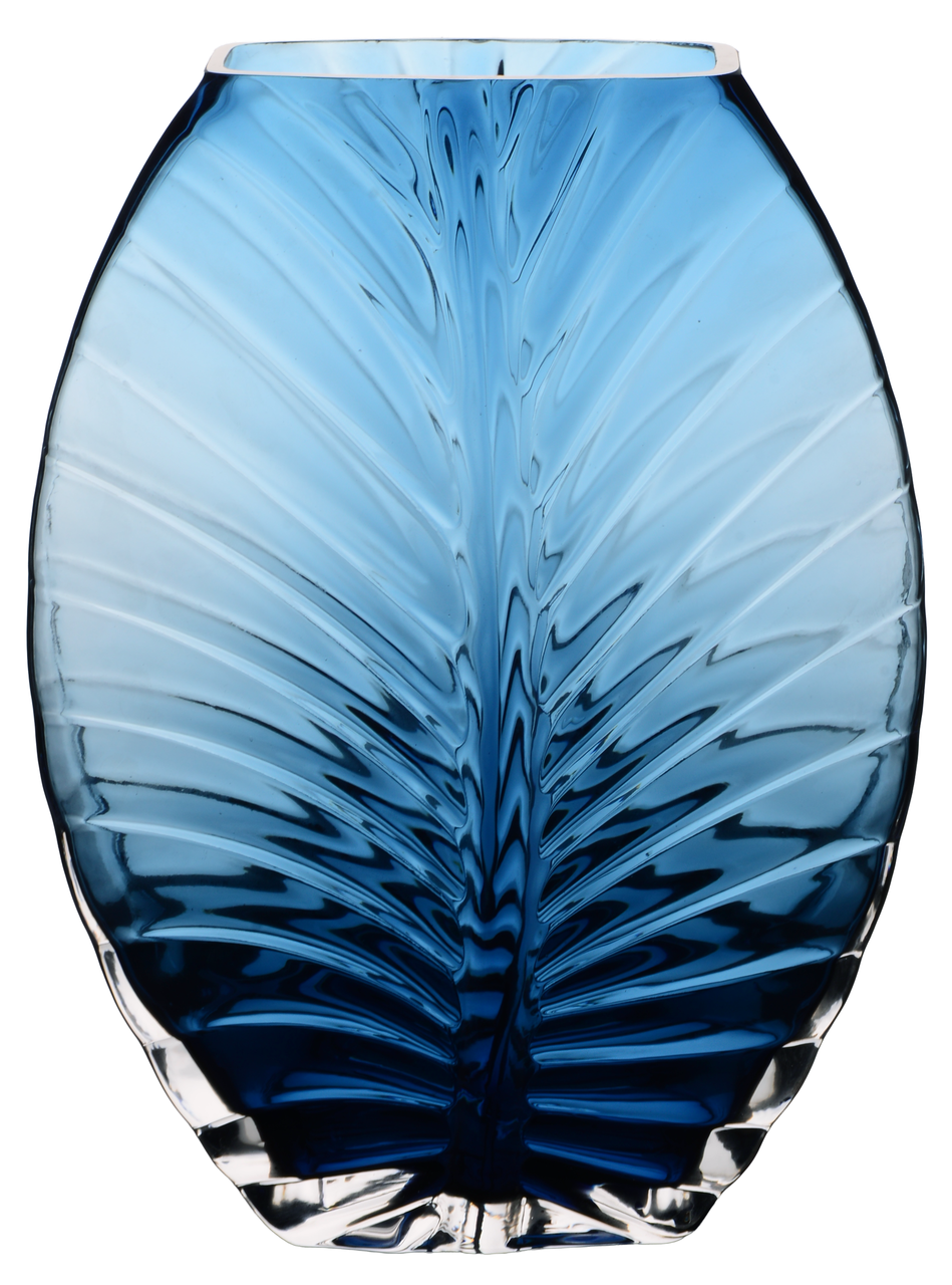 Ваза для цветов VIVA LEAF стеклянная 25 см Голубой (A060188) - фото 1 Ваза для цветов VIVA LEAF стеклянная 25 см Голубой (A060188) - фото 1