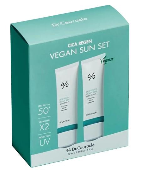 Набор солнцезащитных веганских кремов Dr.Ceuracle Cica Regen 2x50 мл Набор солнцезащитных веганских кремов Dr.Ceuracle Cica Regen 2x50 мл