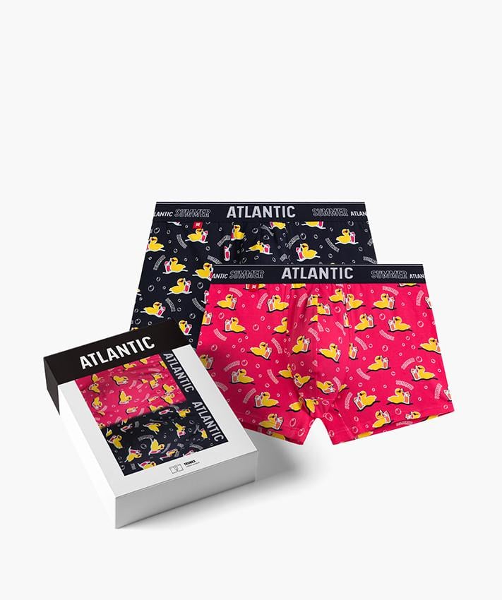 Набор трусов-боксеров Atlantic 2MHH-007 трикотажных с принтом уток 2 шт. M Синий/Розовый (27881183) Набор трусов-боксеров Atlantic 2MHH-007 трикотажных с принтом уток 2 шт. M Синий/Розовый (27881183)