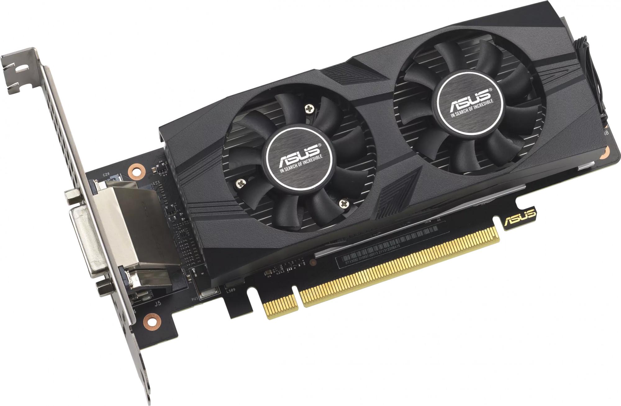 Відеока ASUS PCI-Ex GeForce RTX 3050 LP BRK OC Edition 6GB GDDR6 96bit/1537/14000/HDMI DisplayPort DVI-D/RTX3050-O6G-LP-BRK