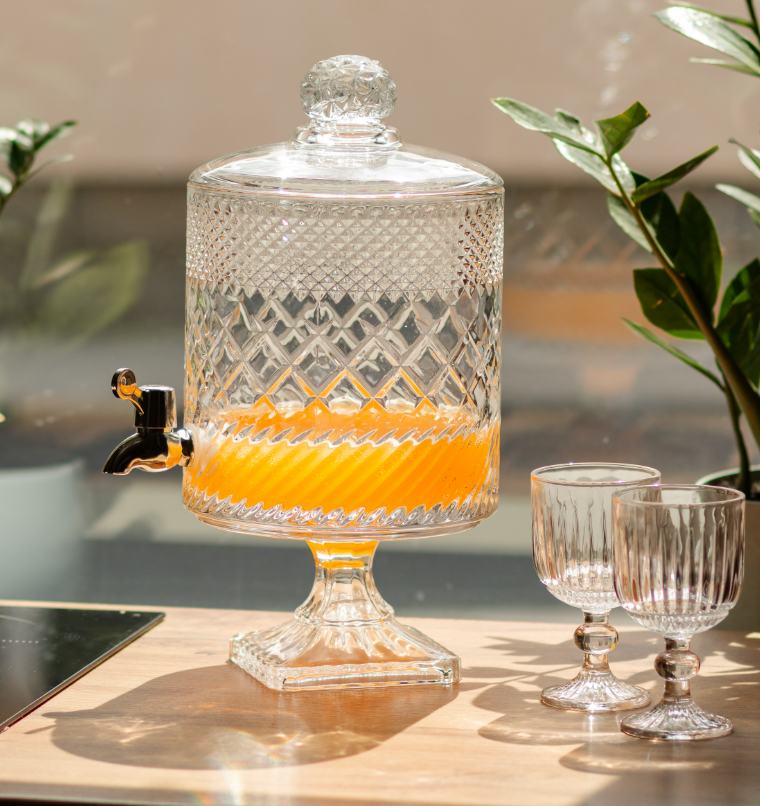 Лимонадница стеклянная Glass на на квадратной ножке 4,5 л Прозрачный - фото 7 Лимонадница стеклянная Glass на на квадратной ножке 4,5 л Прозрачный - фото 7