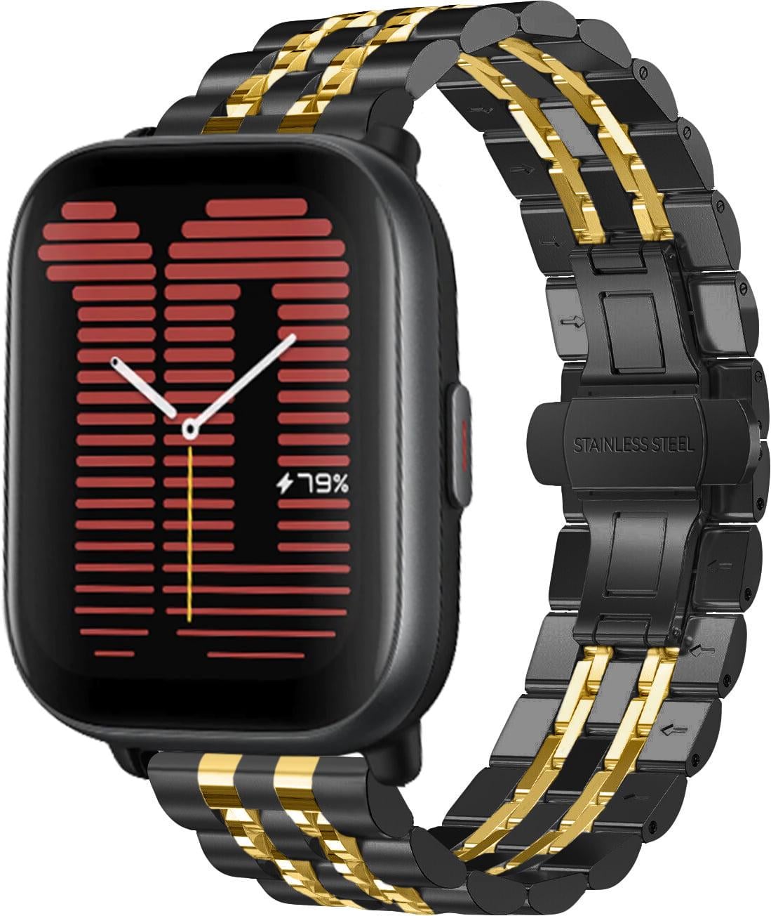 Браслет металлический Spinye Line для Amazfit Active Black Gold (38400-02)