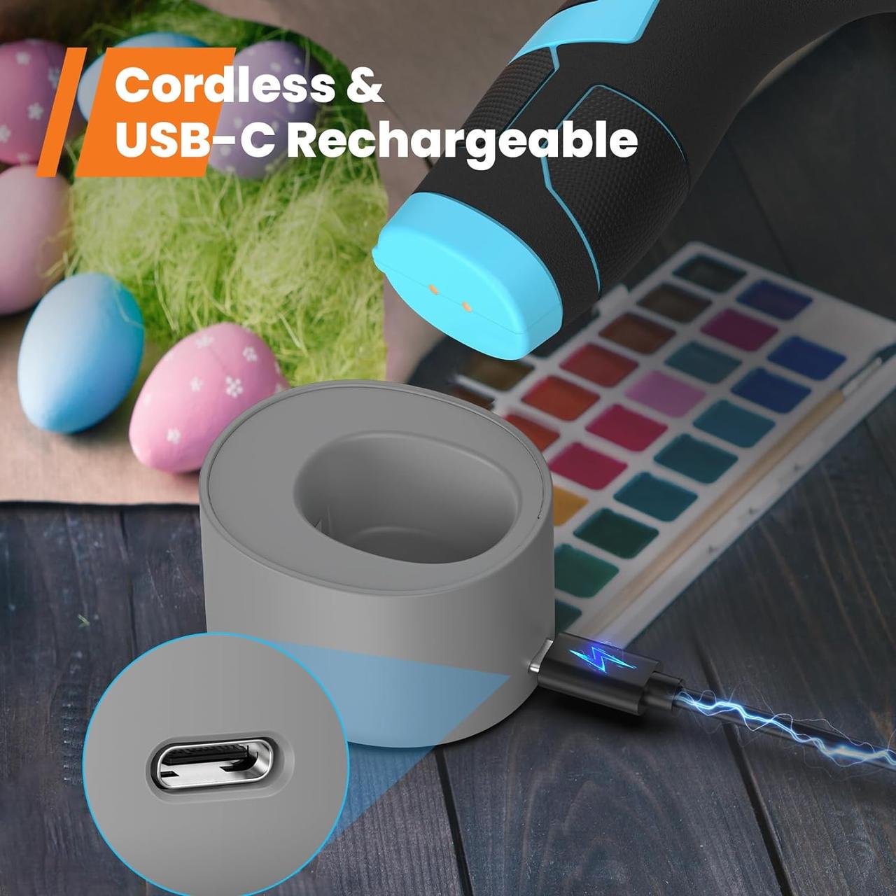 Пістолет клейовий бездротовий USB-C 5 Ач та міні-клейові стрижні 25 шт. - фото 3 Пістолет клейовий бездротовий USB-C 5 Ач та міні-клейові стрижні 25 шт. - фото 3