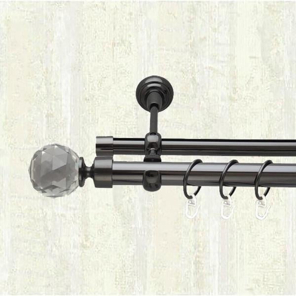 Карниз для штор Orvit Люмиера профильная двухрядный 25/19 мм 200 см Оникс (000-6082)