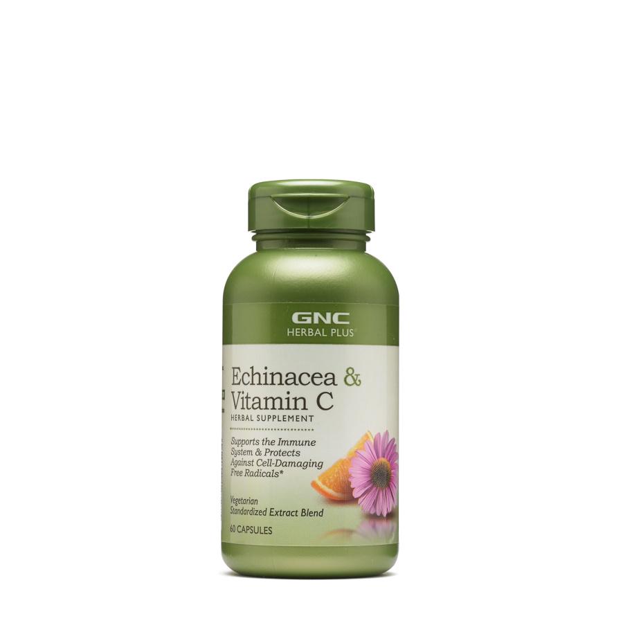 Натуральна добавка GNC Herbal Plus Echinacea & Vitamin C 60 капс. (6764)