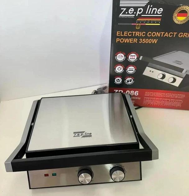 Гриль електричний притискний Zepline ZP-086 3500W зі знімними пластинами (ZP-086) - фото 7 Гриль електричний притискний Zepline ZP-086 3500W зі знімними пластинами (ZP-086) - фото 7