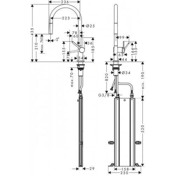 Смеситель кухонный Hansgrohe Talis 210 1jet (72803670) - фото 3