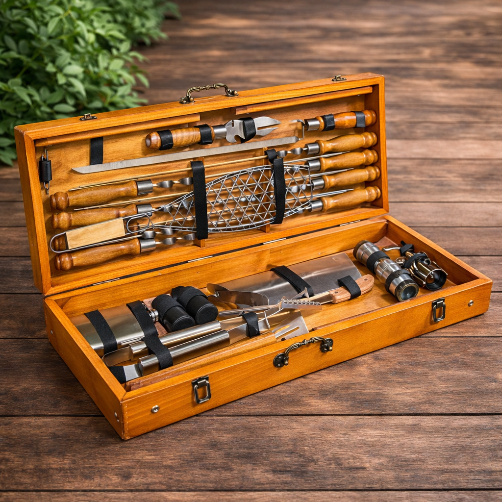 Подарочный набор шампуров Jooki Мастер ГрильКейс-столик светлый (10200)