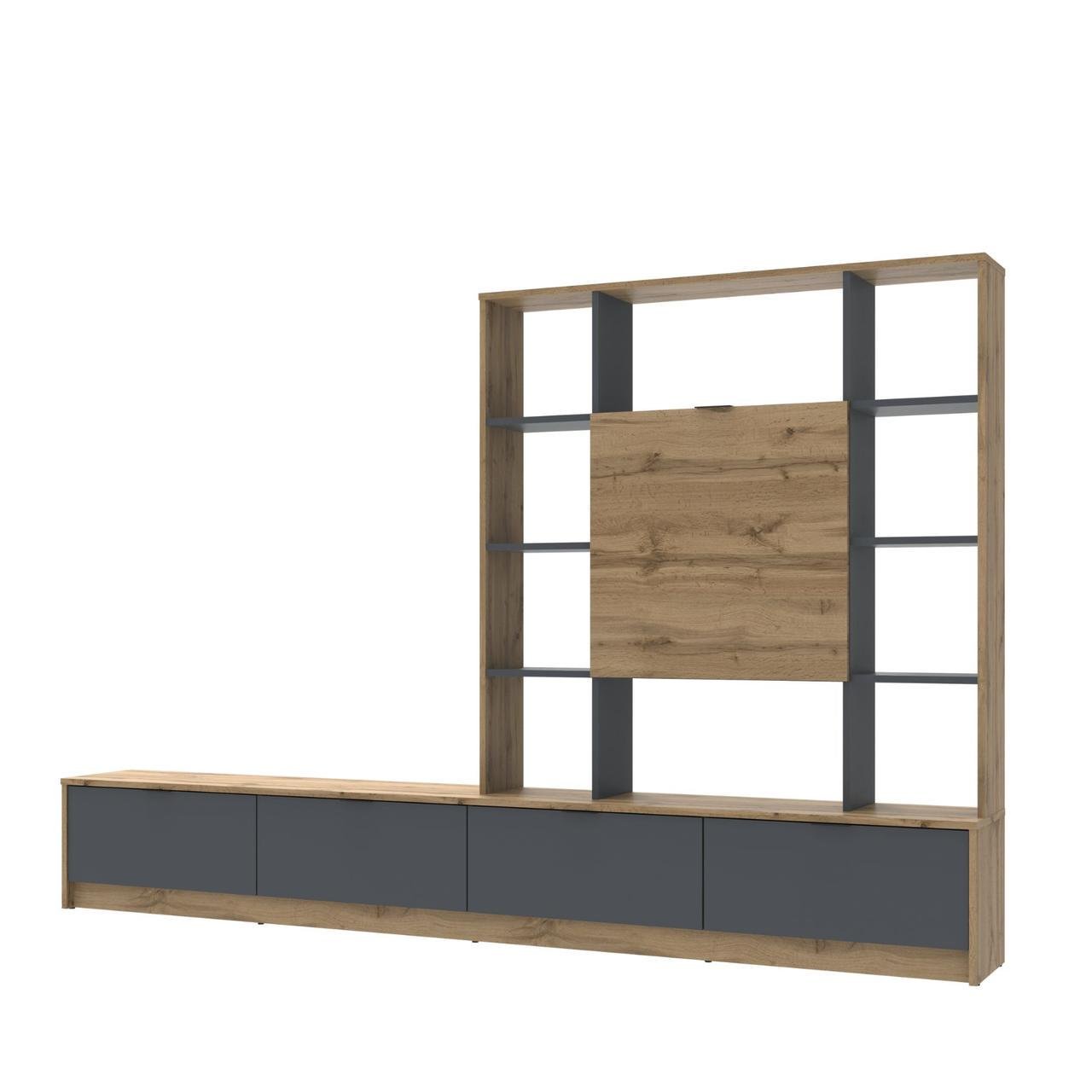 Стенка в гостиную Doros Капри 240х33х153 см Дуб Тахо/Графит (DRS-011308)