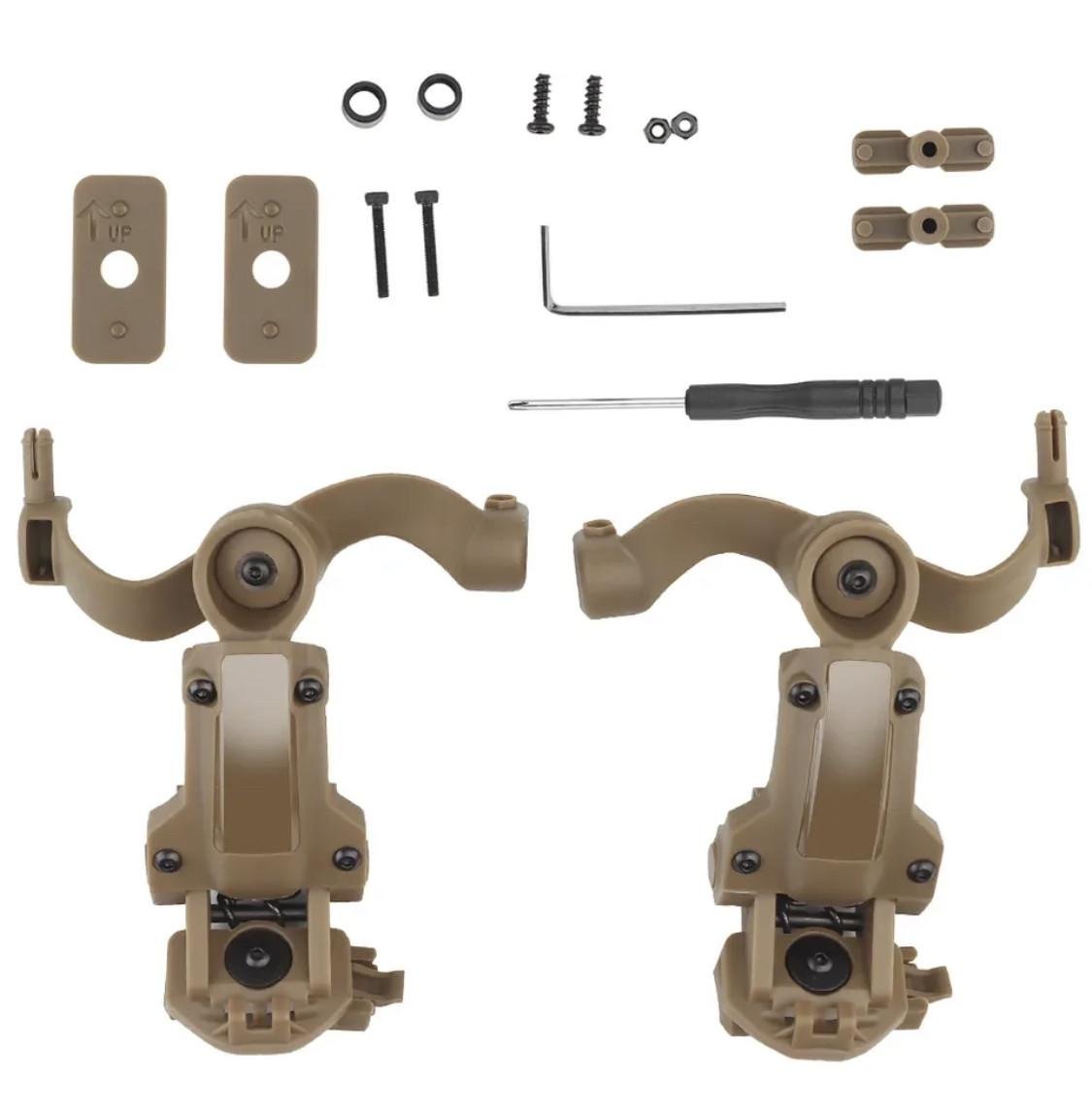 Кріплення чебурашки для активних навушників на шолом Койот (563)