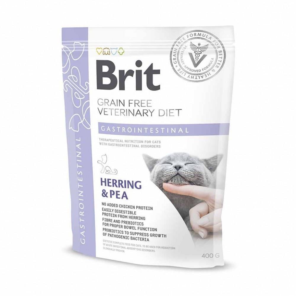 Корм сухой Brit Grain Free VetDiet Cat Gastrointestinal для кошек с нарушенным пищеварением с сельдью лососем яйцом и горохом 400 г (34806855)