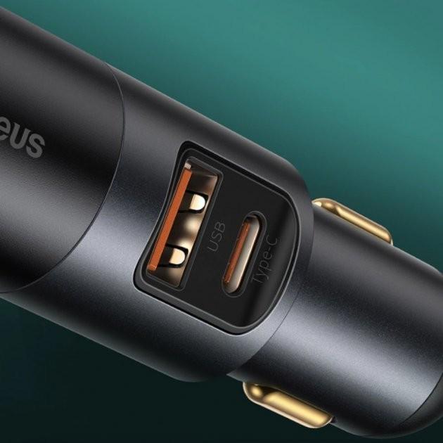 Устройство зарядное Baseus Share Together Fast Charge Car Charger with Cigarette Lighter Port автомобильное 1USB/1Type-C 3A 120 W (CCBT-C0G) - фото 3