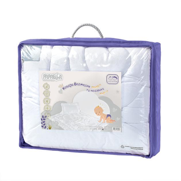 Набір в ліжечко Papaella всесезонна ковдра 100х135 см Ведмедик та подушка 40х60 см Білий - фото 7 Набір в ліжечко Papaella всесезонна ковдра 100х135 см Ведмедик та подушка 40х60 см Білий - фото 7