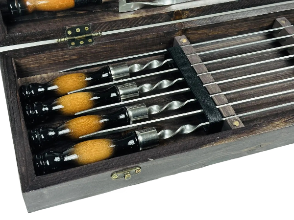 Набір шампурів Скіф у дерев'яному кейсі (10447847) - фото 2 Набір шампурів Скіф у дерев'яному кейсі (10447847) - фото 2