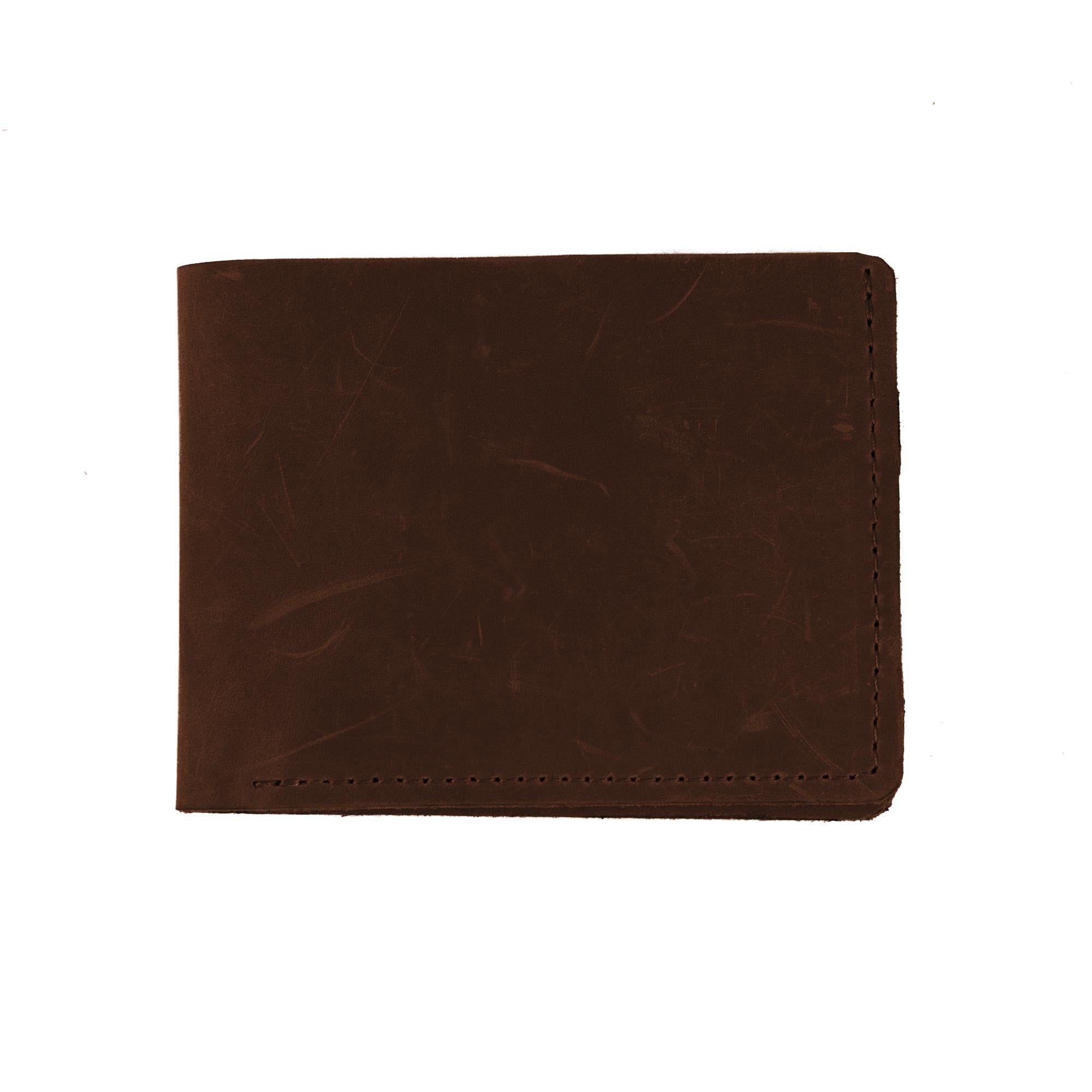 Гаманець-купюрник шкіряний з персоналізацією Темно-коричневий (10306)