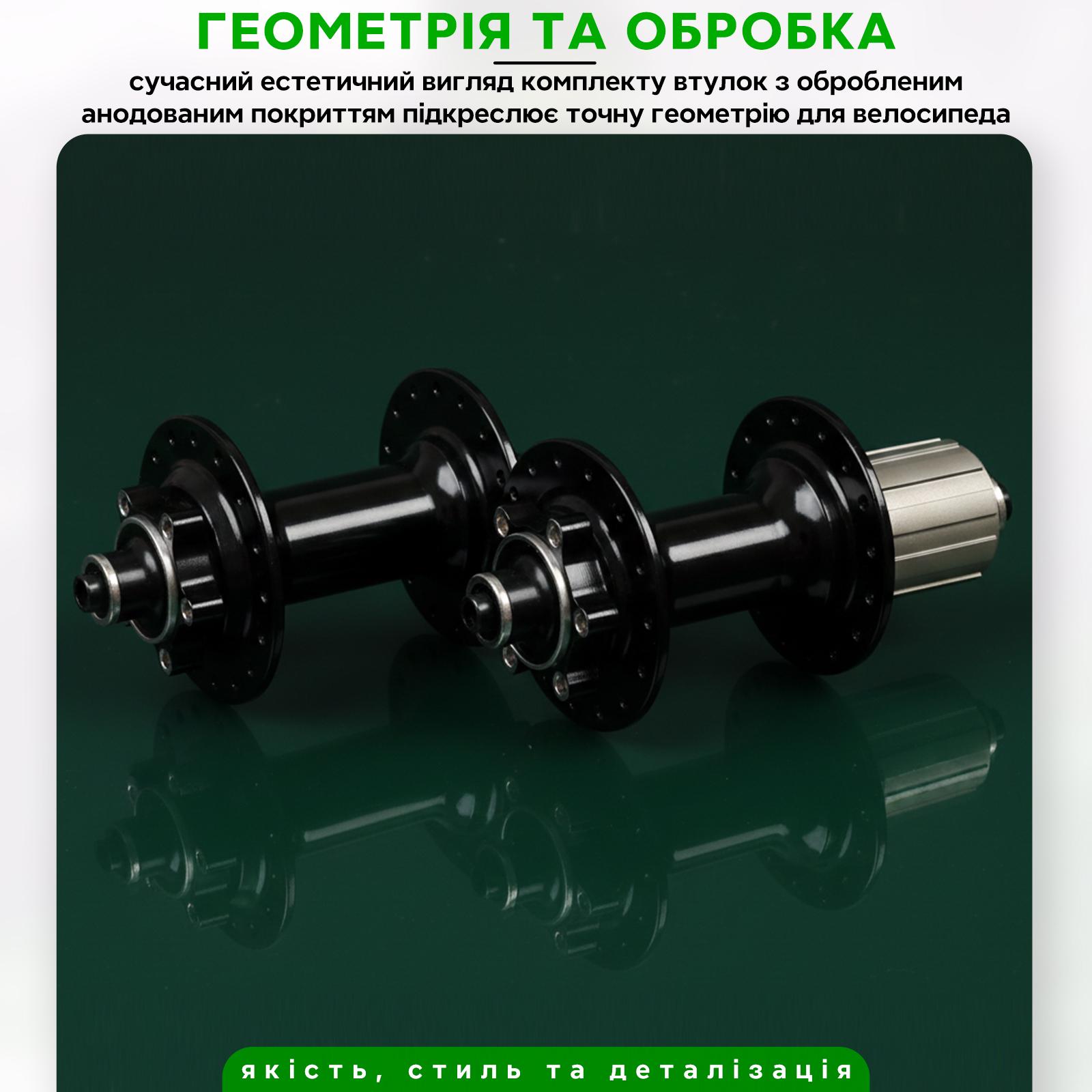 Комплект велосипедних втулок Exi HG4002 32H під дискові гальма та ексцентрик 145 та 110 мм Чорний (EXI-HG4002-4213) - фото 3