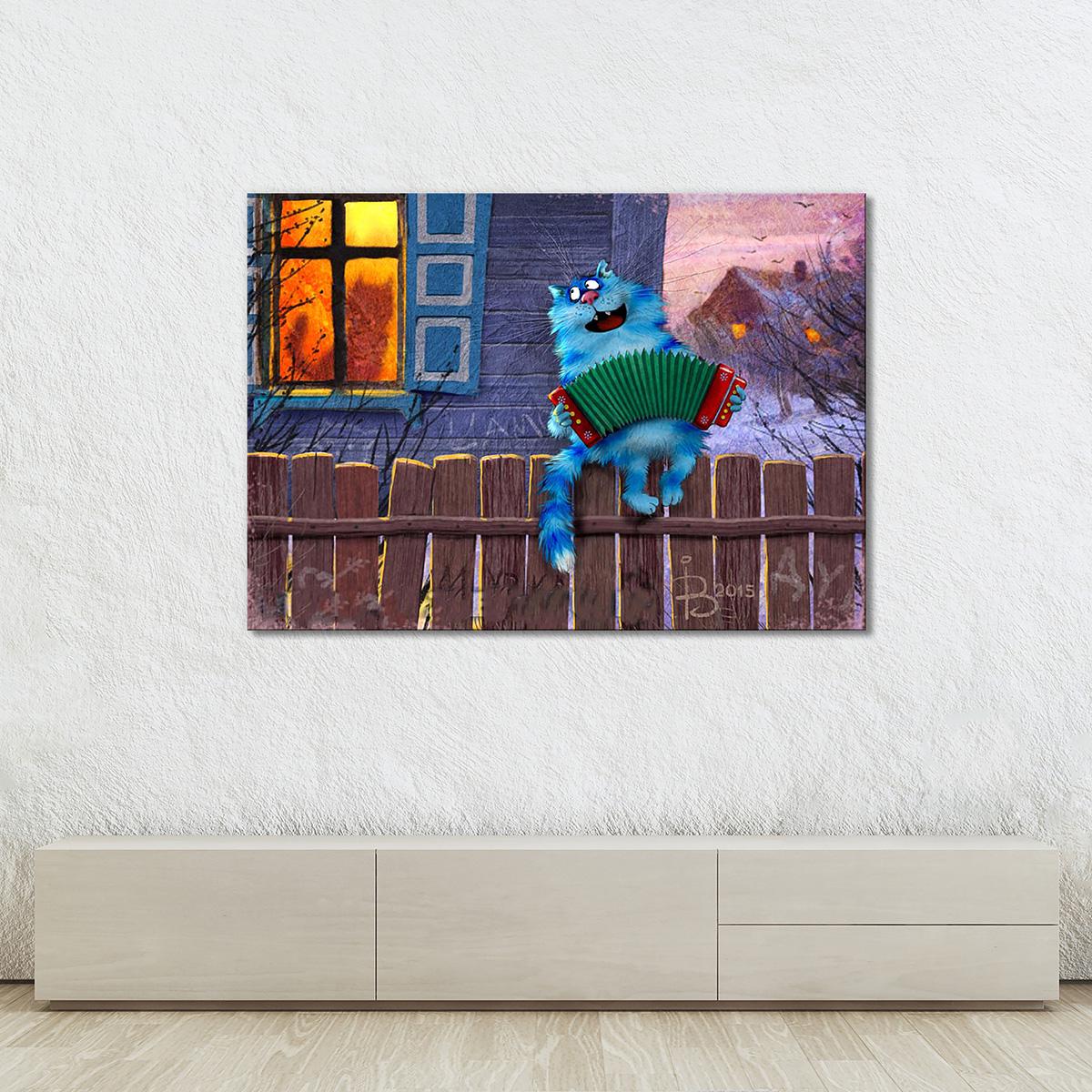 Модульная картина Серенада на заборе 1 модуль 60x90 см