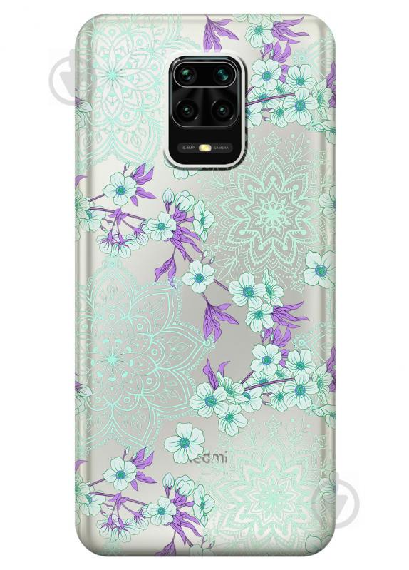 Силиконовый чехол iSwag для Xiaomi Redmi Note 9s Цветочная мандала (KS2562)