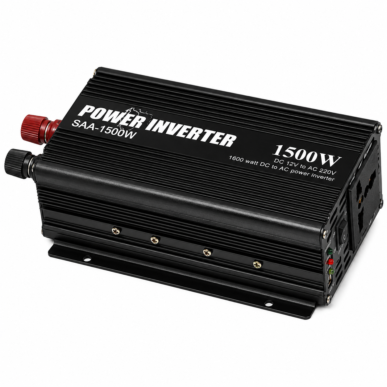 Автомобільний інвертор Power Inverter 1500W 12V-220V Чорний (37011802) Автомобільний інвертор Power Inverter 1500W 12V-220V Чорний (37011802)