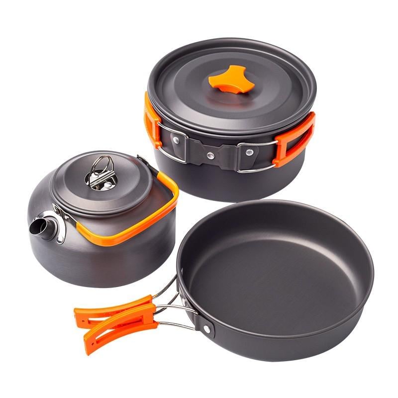 Набор туристической посуды для походов Сила кастрюля/сковорода/чайник (960551)