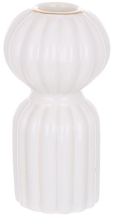 Набір керамічних свічників White Candle фігурний Ø6,5х12 см 4 шт. Білий