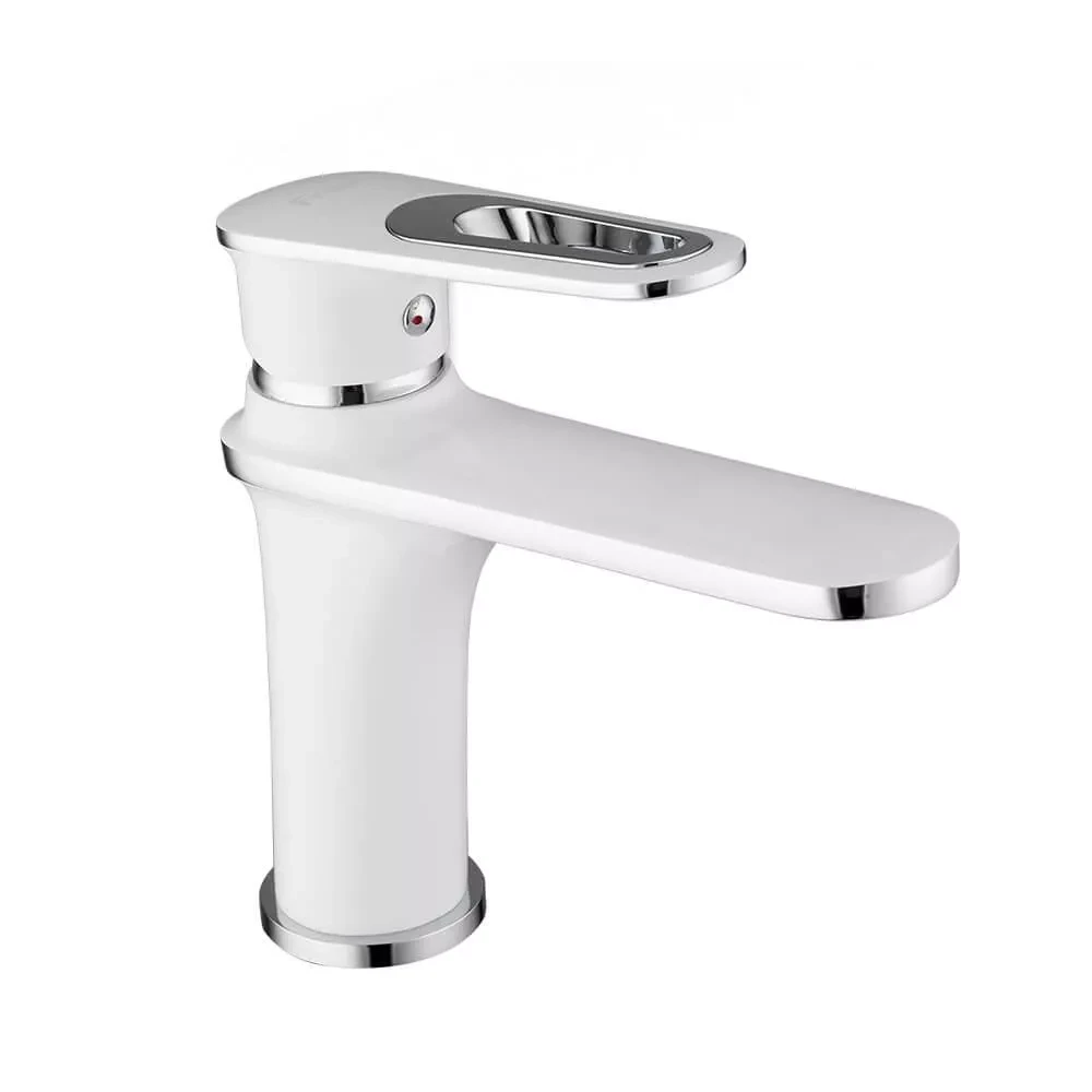 Змішувач для умивальника Frap F1049 Білий/Хром (F1049) Змішувач для умивальника Frap F1049 Білий/Хром (F1049)