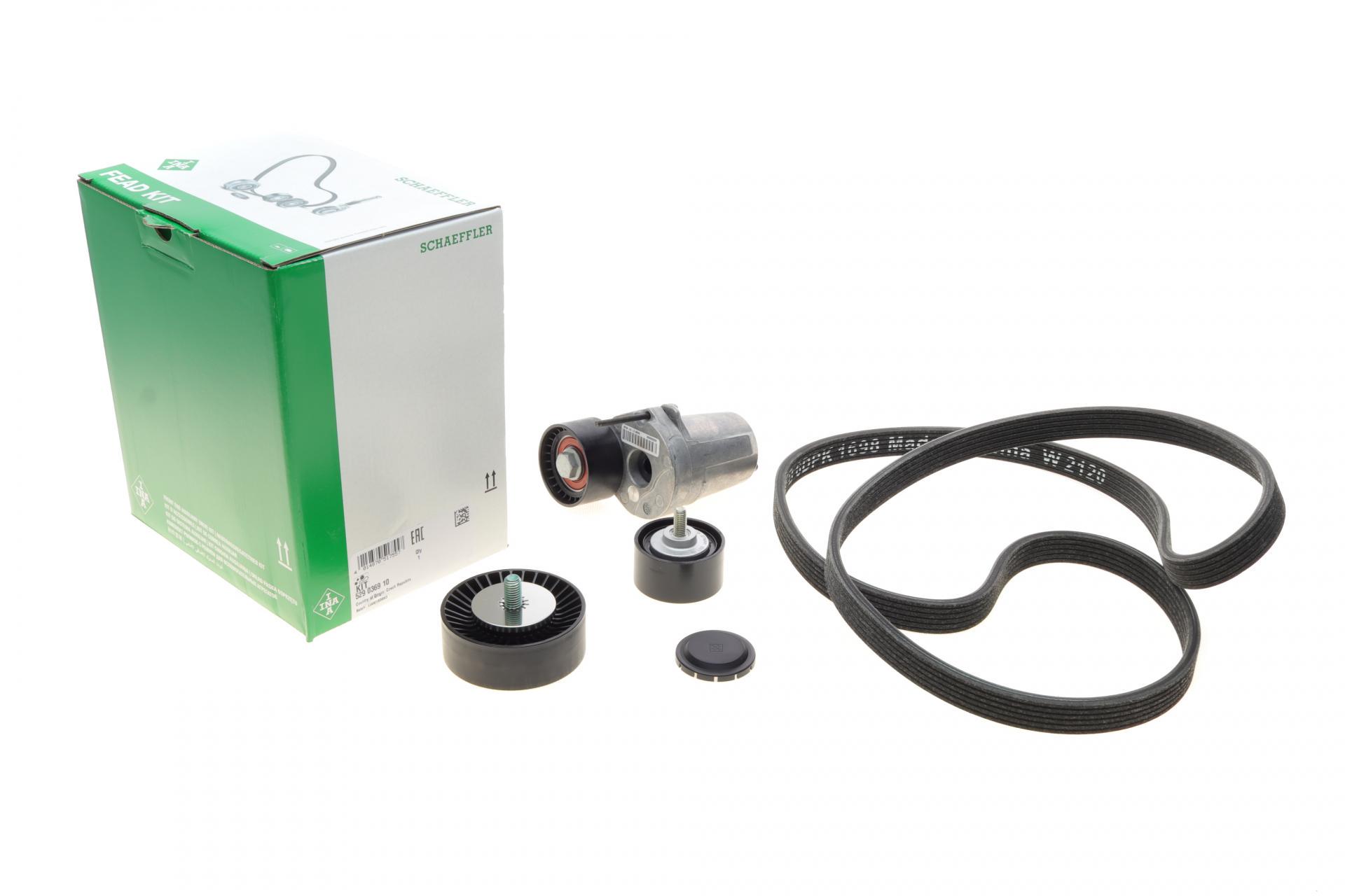 Комплект ремня генератора INA BMW 3 E90/E91/E92/E93 2.0/3.0D 04-13 6PK 1698 N47D20 (529 0369 10)