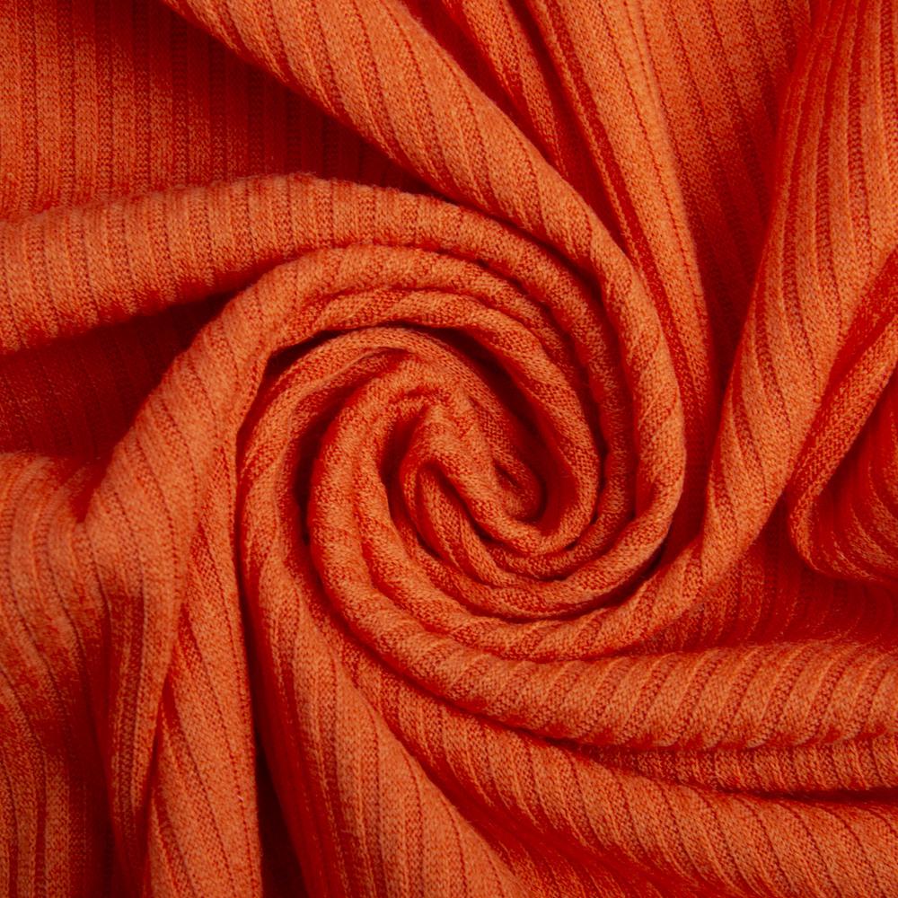 Тканина трикотаж віскоза Смуга 1500 Помаранчевий (20839)