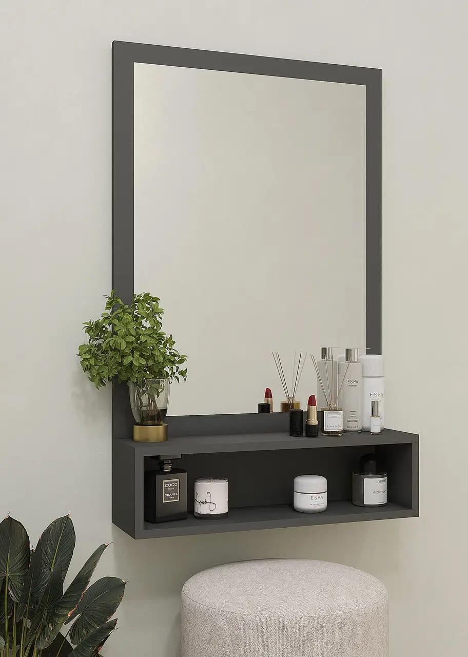 Зеркало с полкой 600х950х166 мм Антрацит (FNT-1) Зеркало с полкой 600х950х166 мм Антрацит (FNT-1)