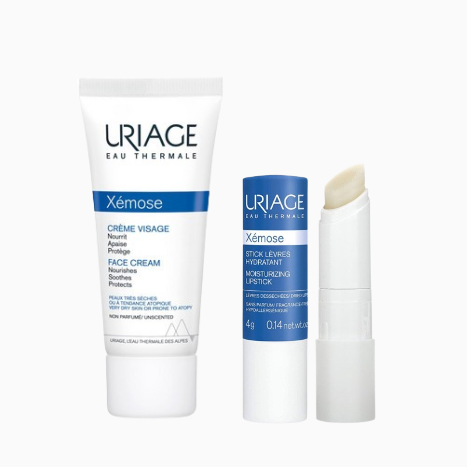Набор средств для лица Uriage Xemose Face Cream 40 мл/Moisturizing Lipstick 4 г (30642599)