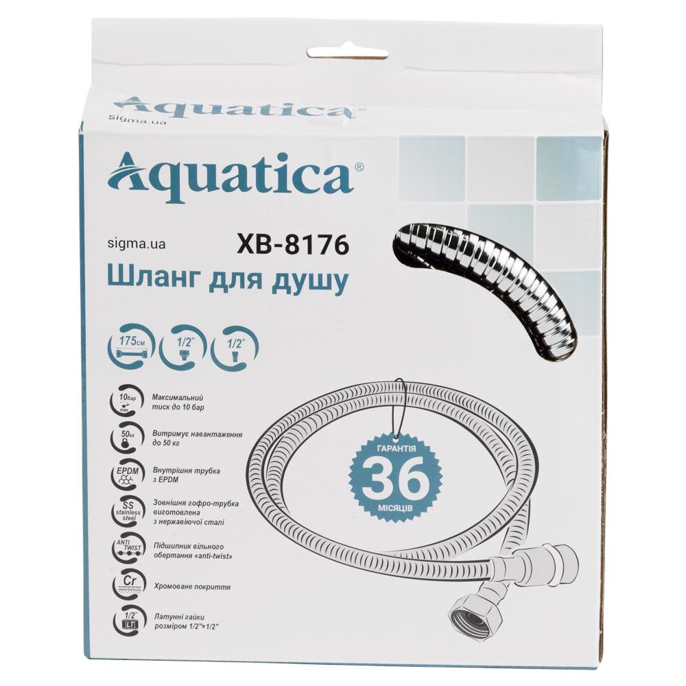 Шланг для душа Aquatica XB-8176 SS хромированный с подшипником 175 см 1/2" (9792022) - фото 2