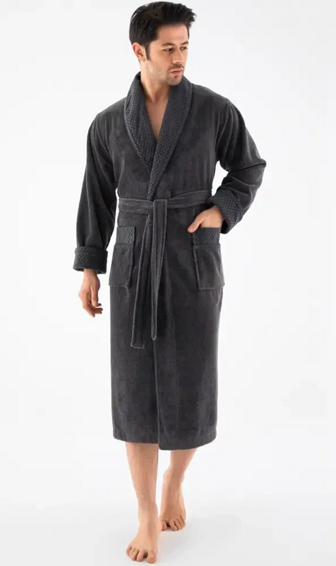 Халат мужской Nusa 2965 хлопок/бамбук XXXL Серый