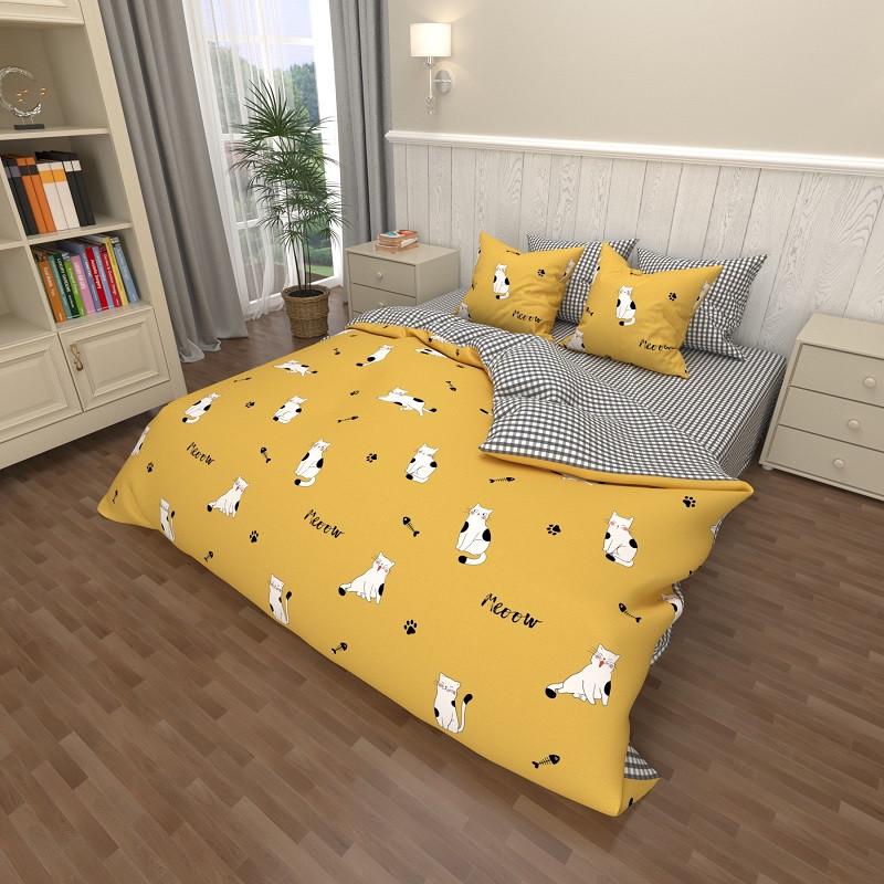 Комплект постельного белья LoveYouHome бязь gold Коты полуторный 150x215 см (7142)