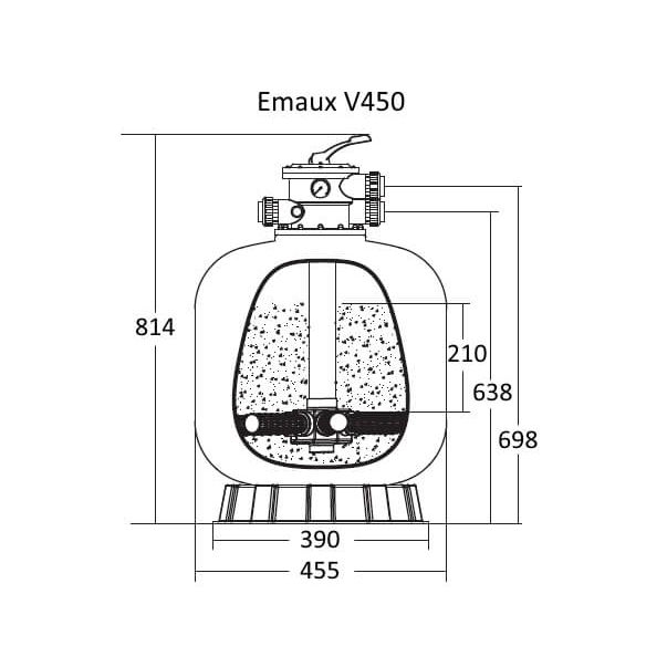 Фільтр для басейну Emaux V450 8,1 м3/год (3340) - фото 2