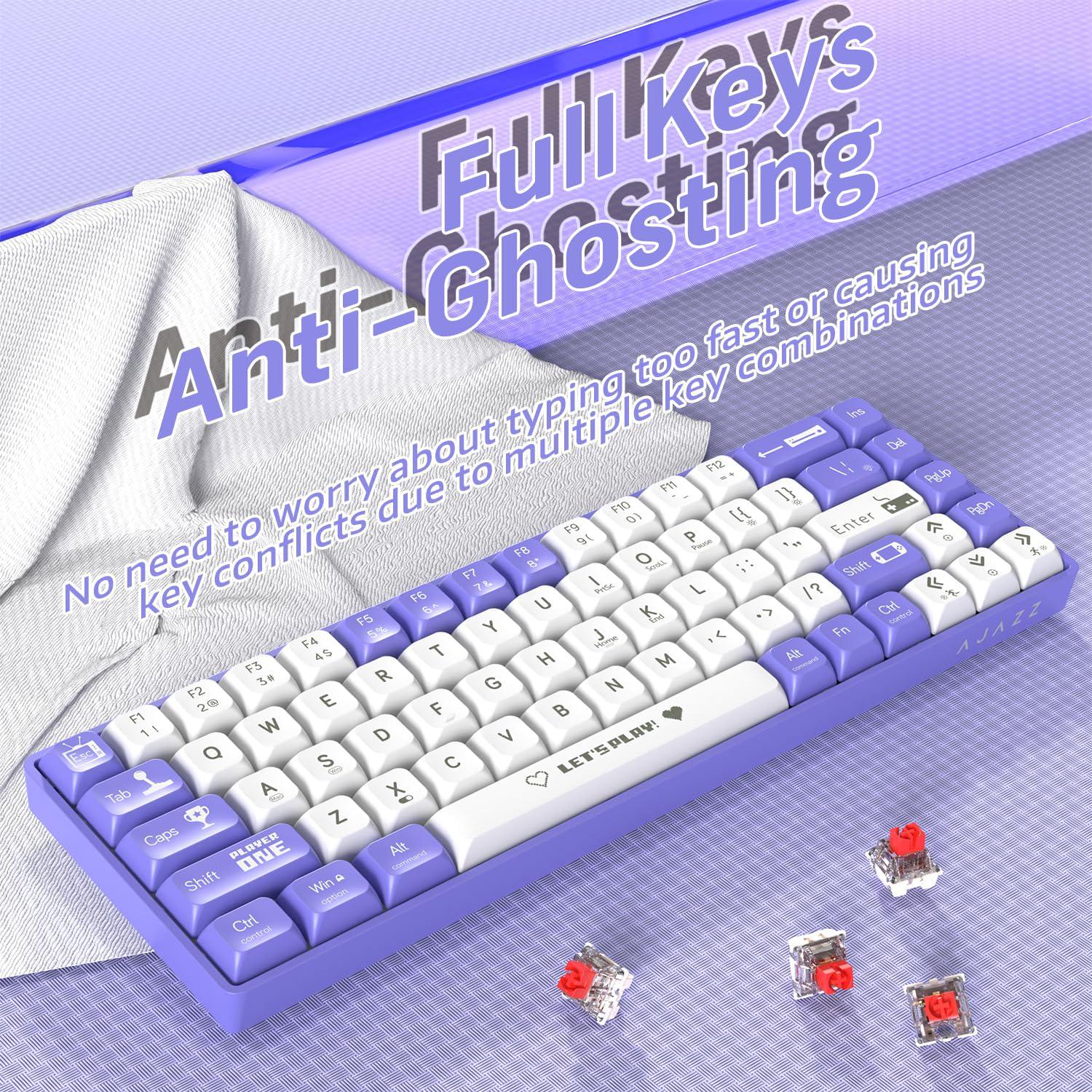 Клавиатура механическая проводная Ajazz AK680 RGB-подсветка красные свитки hotswap Purple - фото 8 Клавиатура механическая проводная Ajazz AK680 RGB-подсветка красные свитки hotswap Purple - фото 8