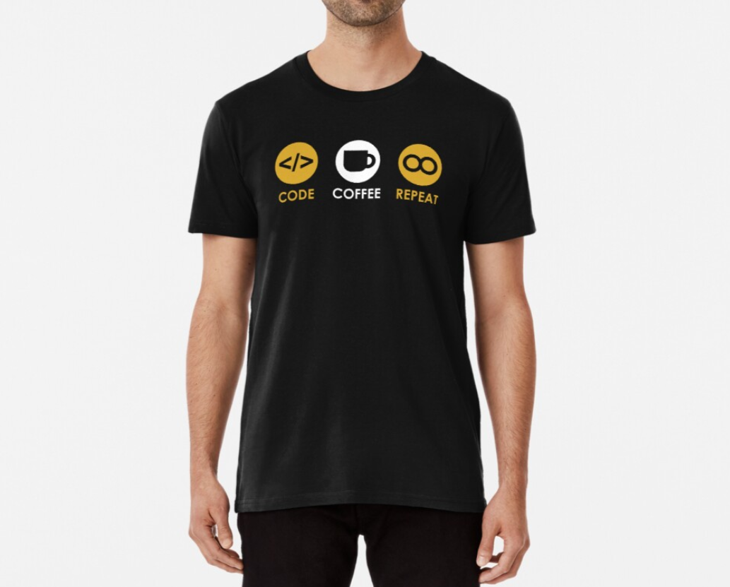 Футболка мужская Stedman с принтом Code coffee repeat XL Черный (ПН24-4)
