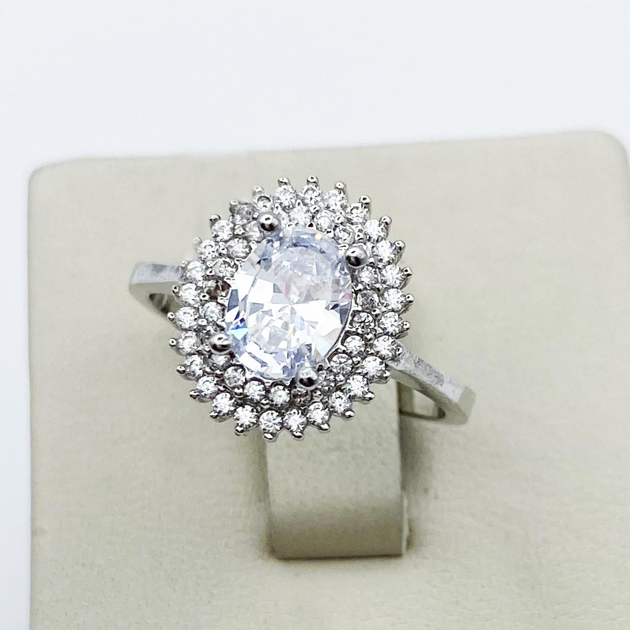 Кольцо серебряное с кубическим цирконием р. 18,5 3,35 г (1898077455)