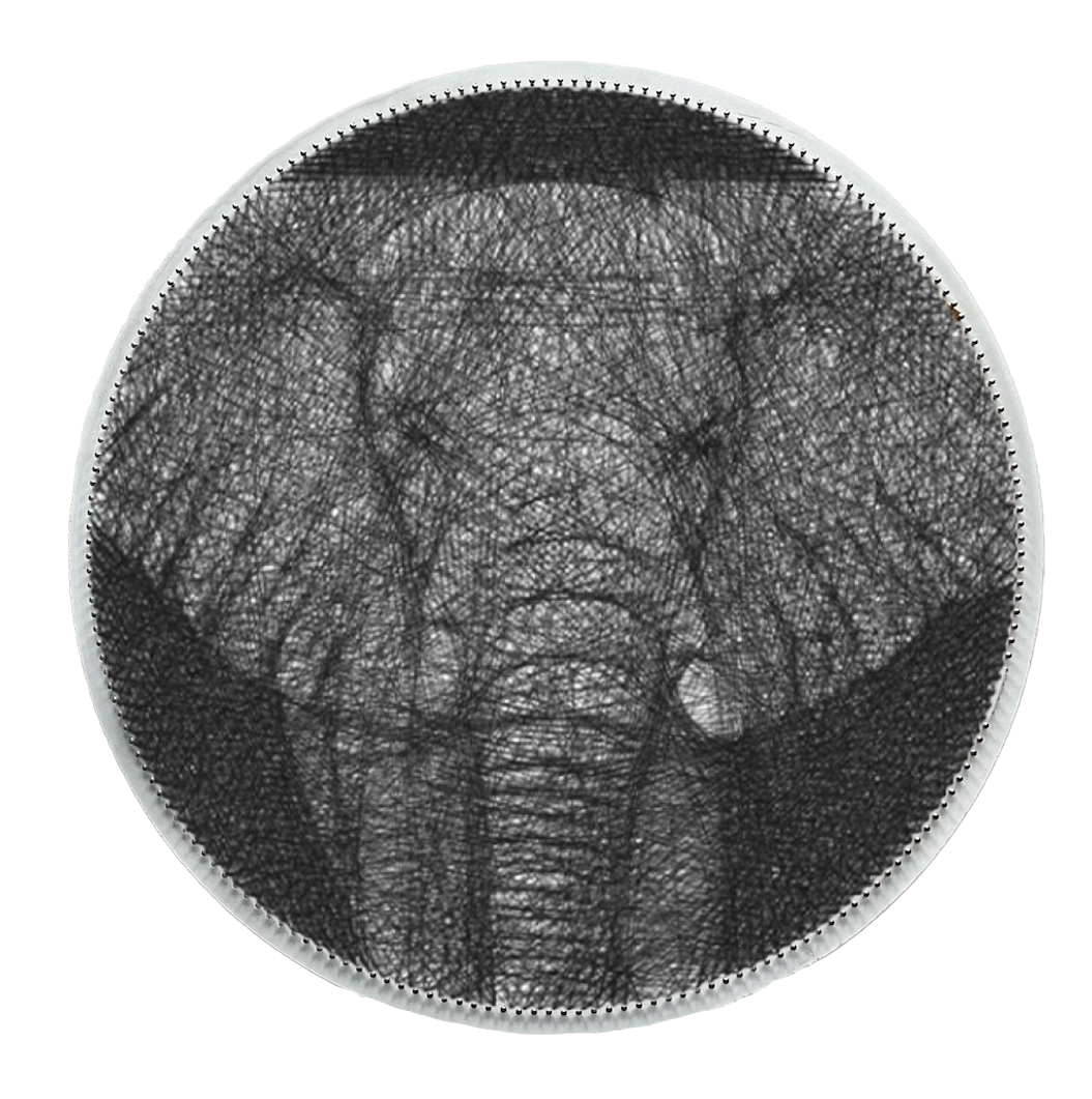 Картина нитками ArtLover String Art Слон 50 см (AL-k10009)