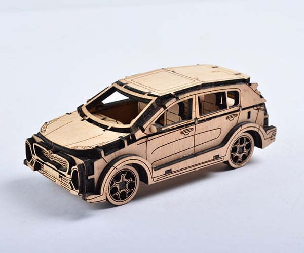 Деревянный 3D конструктор автомобиля KIA Sportage 3DBRT