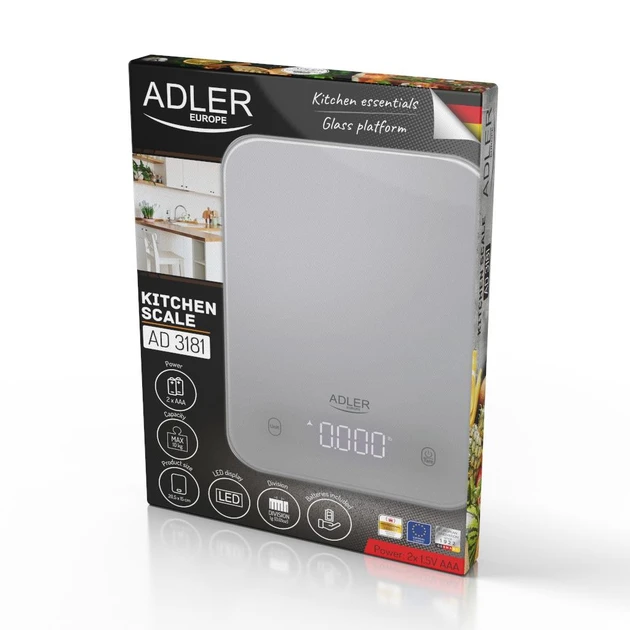 Ваги кухонні Adler AD 3181 Grey 10 кг (03832) - фото 8