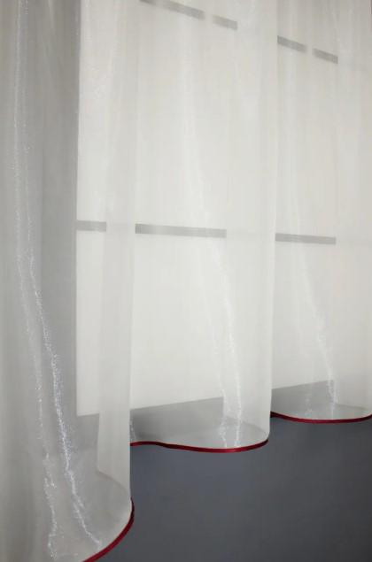 Тюль арка на кухню 270х170 см Молочный/Бордовый (036к) - фото 2 Тюль арка на кухню 270х170 см Молочный/Бордовый (036к) - фото 2