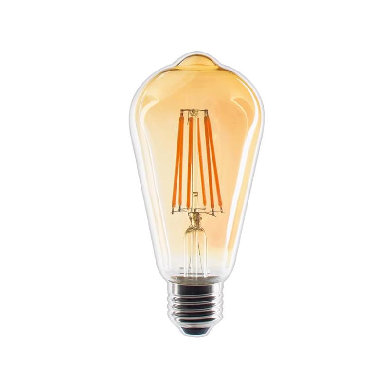 Лампа ST64 LED 6W E26 110V 2200K длинные нити/бронзовая стеклянная колба