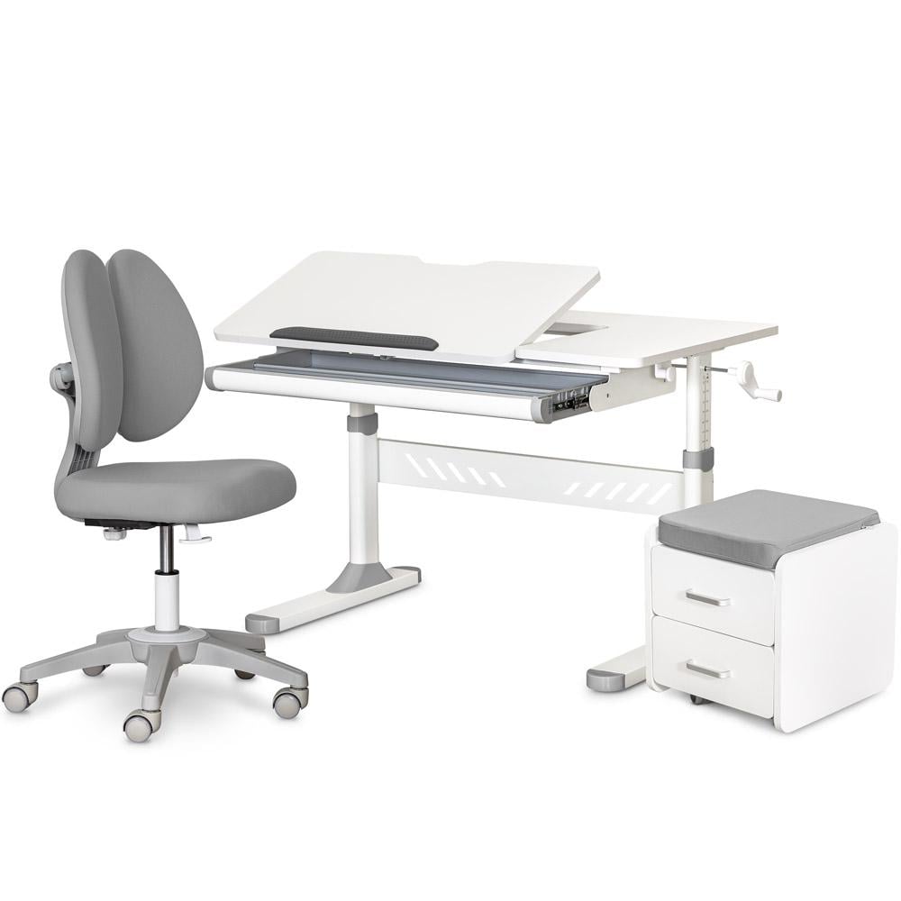 Парта дитяча шкільна Evo-kids TH-310/крісло Sprint Duo Lite/тумба BD C-3 Сірий Парта дитяча шкільна Evo-kids TH-310/крісло Sprint Duo Lite/тумба BD C-3 Сірий