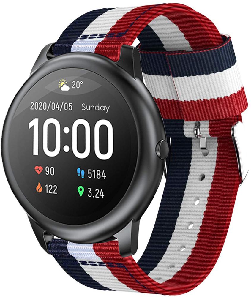 Ремінець тканинний Canvas для Haylou Smart Watch Solar LS05 Red/White/Blue (23304)