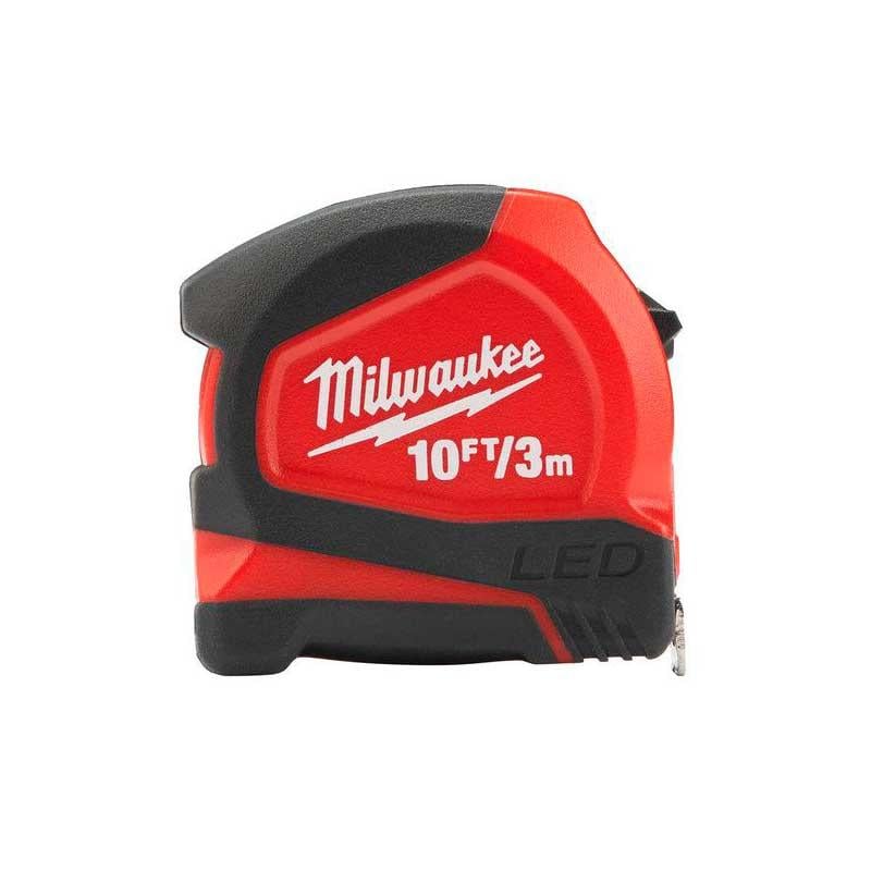 Рулетка Milwaukee LED Tape Measure з фіксатором та змотуванням 19 мм 3 м Чорний/Червоний (624516) - фото 2 Рулетка Milwaukee LED Tape Measure з фіксатором та змотуванням 19 мм 3 м Чорний/Червоний (624516) - фото 2